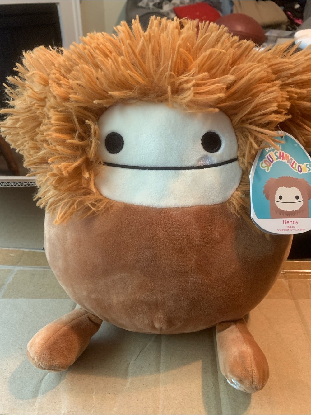 Squishmallows- 8 inch Original Benny the Bigfoot Plush - Brown, Cream & Tan